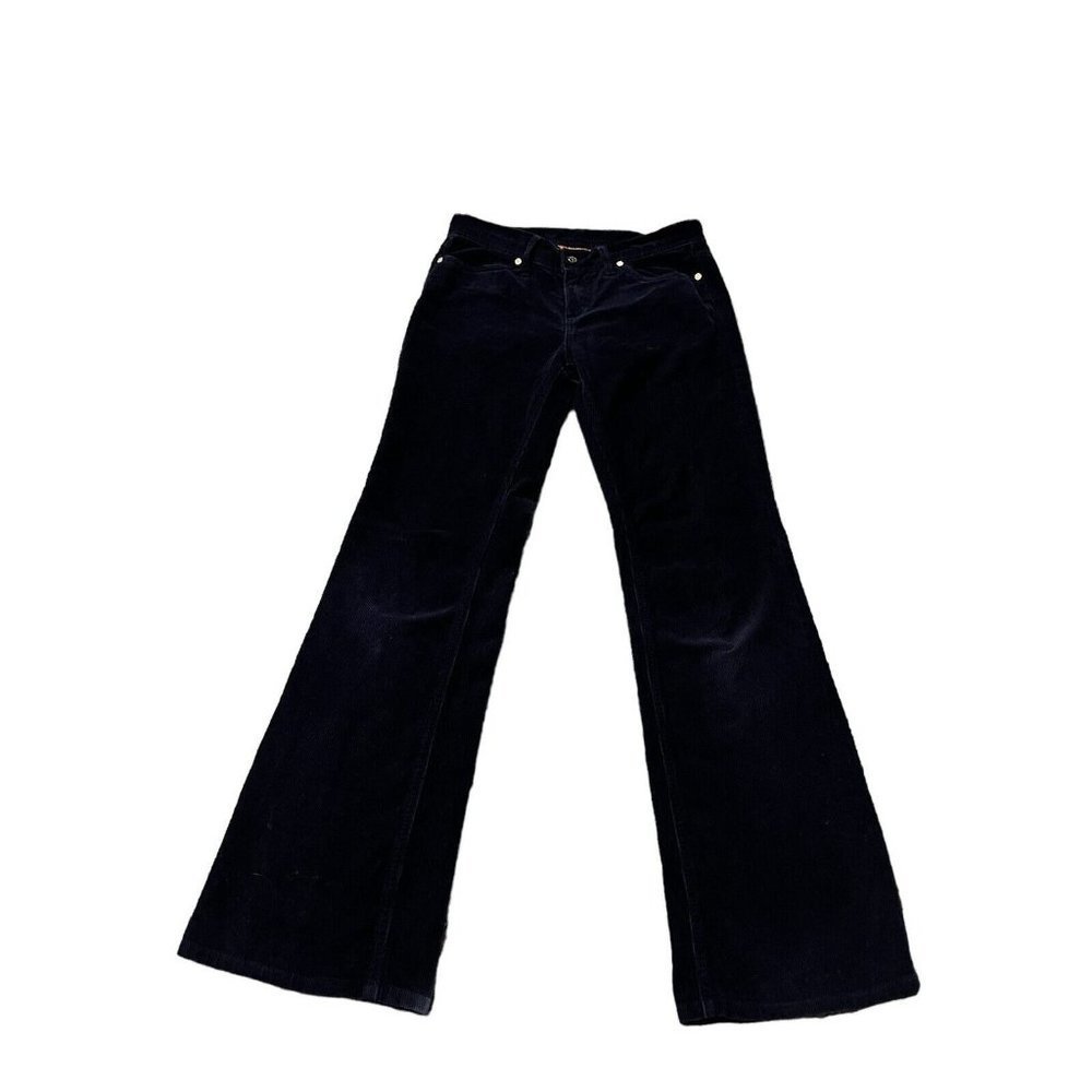 Tory Burch Black Classic Tory Cord Boot Cut Corduroy Pants Size 2